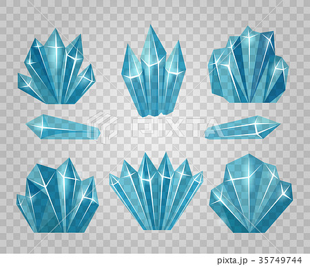 Ice Crystals Isolated On Transparent Backgroundのイラスト素材