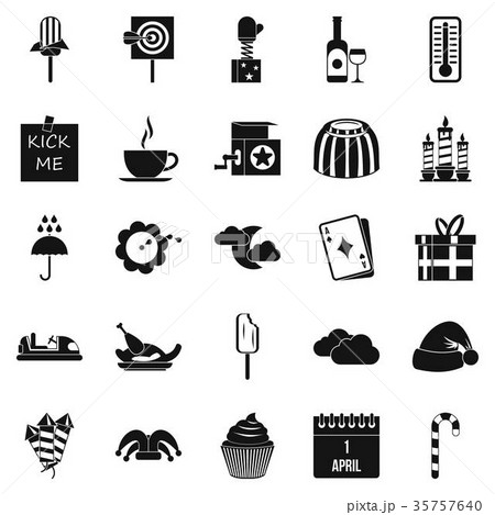 Childrens parties icons set, simple style 35757640