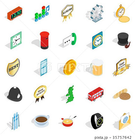 Period icons set, isometric style 35757642