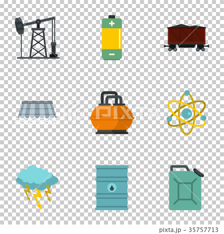 Energy icon set, flat style 35757713