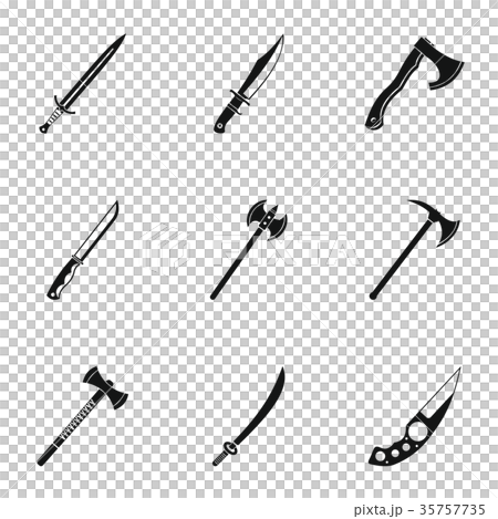 Military steel weapons icon set, simple style 35757735