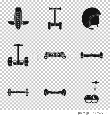 Segway icon set, simple style Segway icon set, simple style 35757798