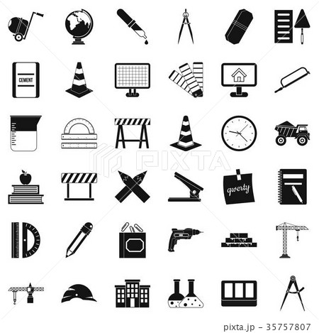Compass icons set, simple style Compass icons set, simple style 35757807