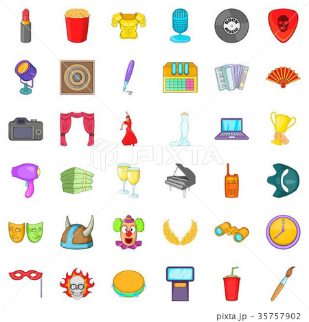 Concert icons set, cartoon style Concert icons set, cartoon style 35757902