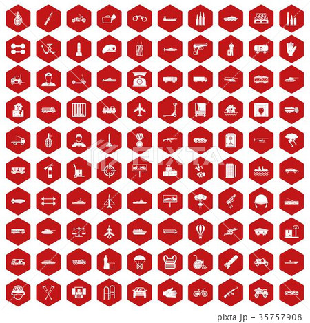 100 burden icons hexagon red 35757908