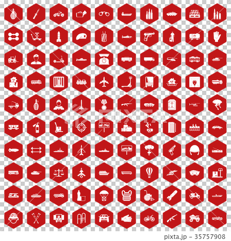 100 burden icons hexagon red 35757908