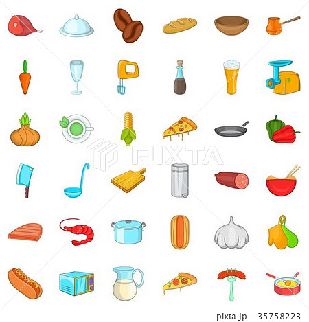 Good cooking icons set, cartoon style 35758223