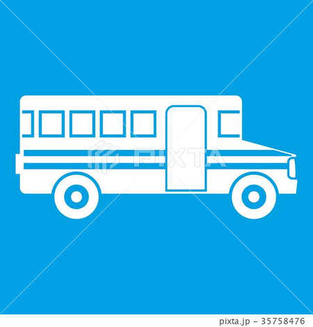 School bus icon white School bus icon white 35758476