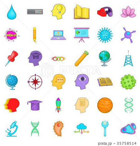 Creative idea icons set, cartoon style Creative idea icons set, cartoon style 35758514