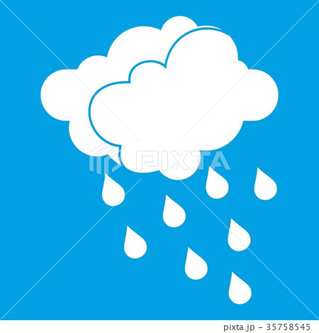 Clouds and water drops icon white 35758545