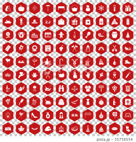 100 family tradition icons hexagon red 100 family tradition icons hexagon red 35758554