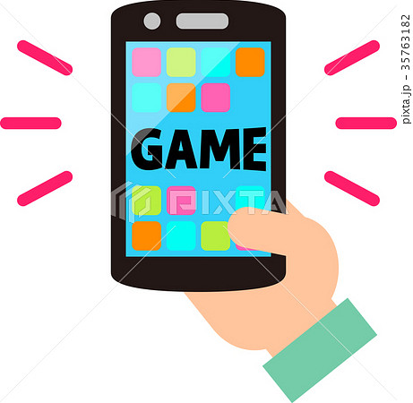 スマートフォンのゲームアプリのイラスト素材