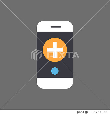 Medical Treatment Mobile App Icon With Smart Phone 35764238