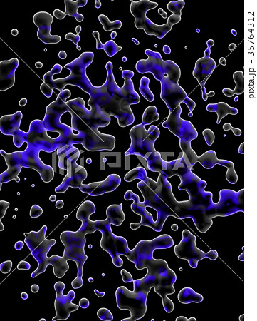 abstract moving black blue bubbles liquid paint 35764312
