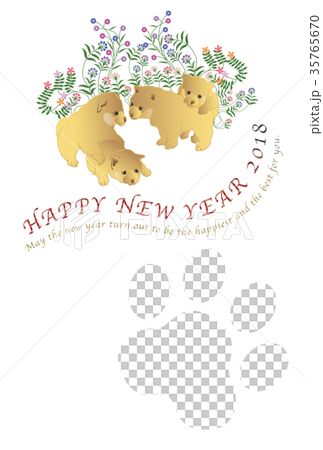 フォトフレーム年賀状2018 (PNGデータは写真枠が透過になっています) フォトフレーム年賀状2018 (PNGデータは写真枠が透過になっています) 35765670