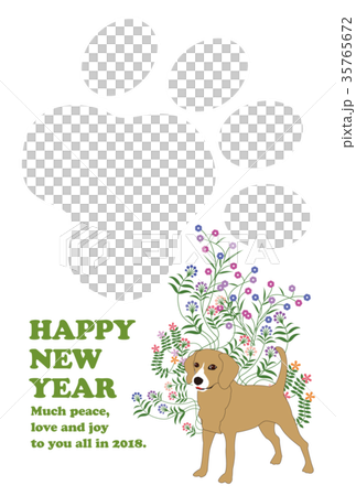 フォトフレーム年賀状2018 (PNGデータは写真枠が透過になっています) フォトフレーム年賀状2018 (PNGデータは写真枠が透過になっています) 35765672