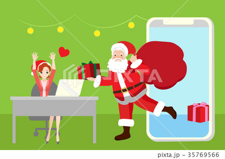 woman with santa 35769566