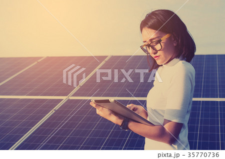 accountant auditor checking stock of asset  35770736