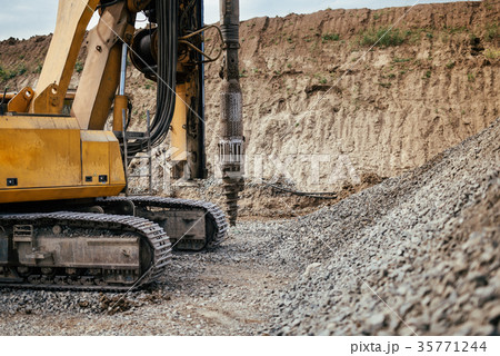 heavy duty machinery on construction site 35771244