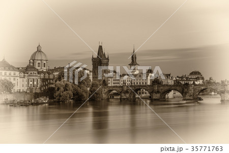 Charles bridge in Prague at sunset Charles bridge in Prague at sunset 35771763