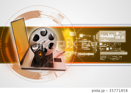 Laptop with reel 35771858