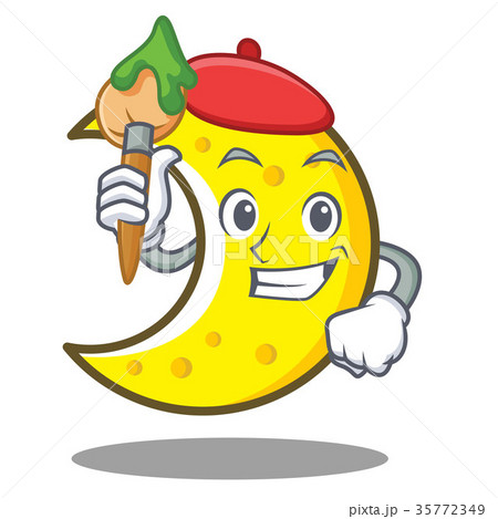 Artist crescent moon character cartoon 35772349