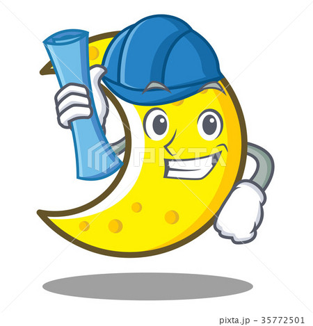 Architect crescent moon character cartoon 35772501