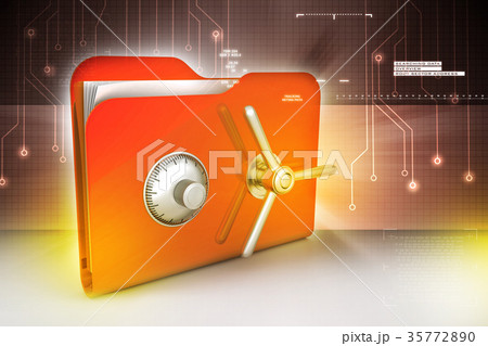 folder with safe lock 35772890