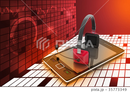 Modern headphones and smart phone 35773349