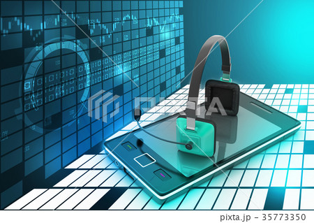 Modern headphones and smart phone 35773350