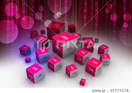 Dot com domain in cubes 35775378