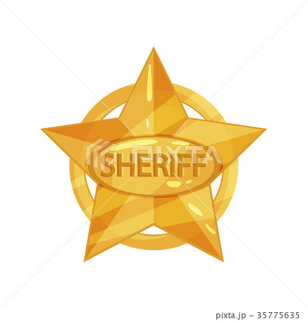 Flat vector illustration of sheriff s vintage Flat vector illustration of sheriff s vintage 35775635