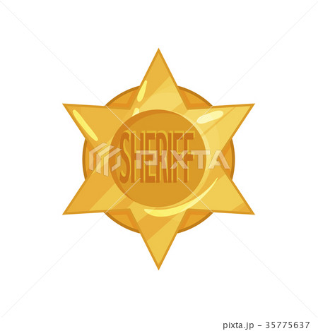Old west police golden circle star badge in Old west police golden circle star badge in 35775637