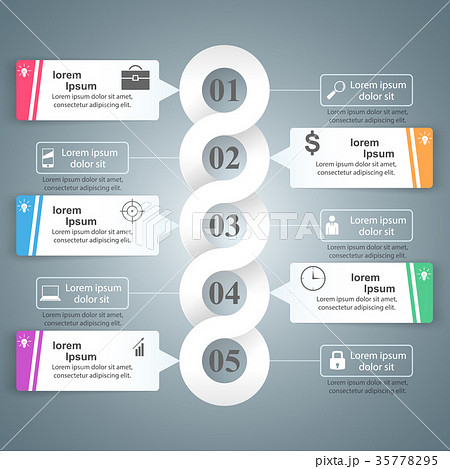 3D infographic design template and marketing icons 35778295
