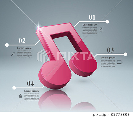 Music education Infographic. Note icon. 35778303