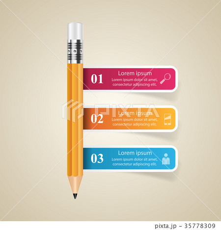 Business Infographics. Pencil icon. Business Infographics. Pencil icon. 35778309