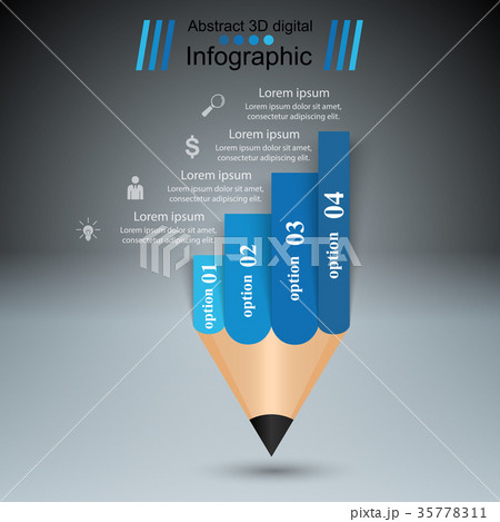 Business Infographics. Pencil icon. Business Infographics. Pencil icon. 35778311