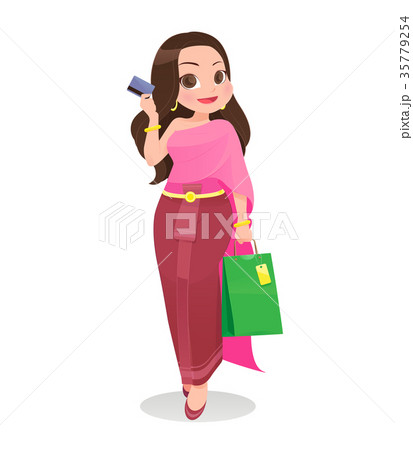 Thailand woman shopping with credit card Thailand woman shopping with credit card 35779254