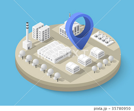 Isometric pin icon 35780950