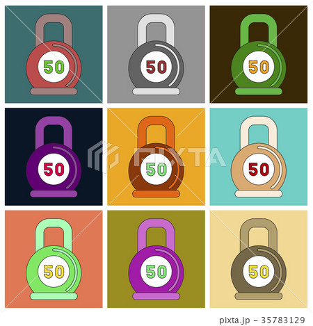Set of Icons in flat design Weight Set of Icons in flat design Weight 35783129