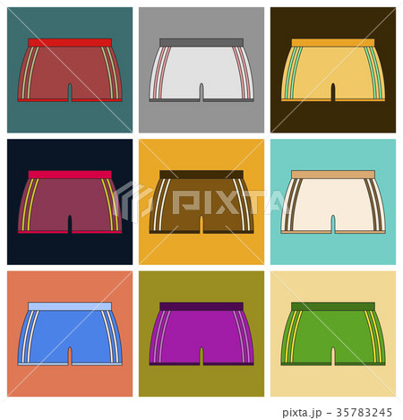 Set of Icons in flat design athletic shorts Set of Icons in flat design athletic shorts 35783245
