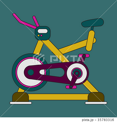 Icon in flat design Bicycle exercise 35783316