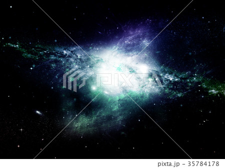 Stars, dust and gas nebula in a far galaxy 35784178