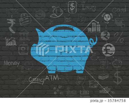 Money concept: Money Box on wall background 35784758