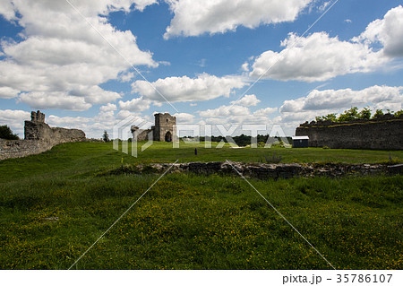 Ancient castle ruins built in Kremenets, Ukraine 35786107