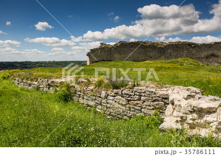 Ancient castle ruins built in Kremenets, Ukraine 35786111