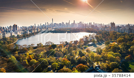 New York panorama from Central park, aerial view New York panorama from Central park, aerial view 35788414