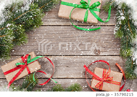 Christmas gift boxes and snow tree Christmas gift boxes and snow tree 35790215