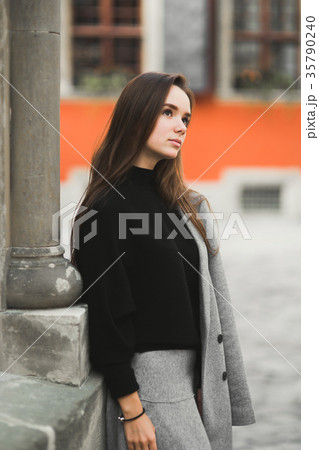 Fashion woman portrait of young pretty trendy girl Fashion woman portrait of young pretty trendy girl 35790240