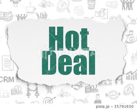Business concept: Hot Deal on Torn Paper Business concept: Hot Deal on Torn Paper 35791630